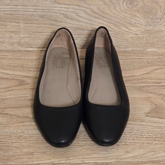 Naturalizer Alya Flexy Slip On Ballet Flats Black Leather Shoes Women Size 4.5M - Picture 2 of 8